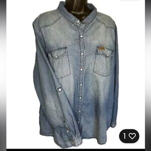 Indian Motorcycle Women's Western Denim Shirt Button Up 2XL P501382